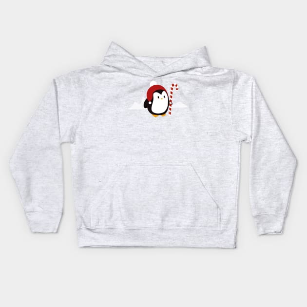 Christmas Penguin in the south pole Kids Hoodie by happinessinatee